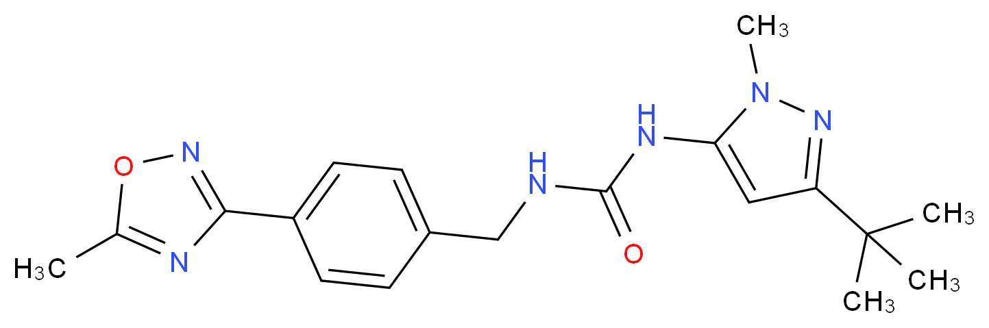 N-(3-tert-butyl-1-methyl-1H-pyrazol-5-yl)-N'-[4-(5-methyl-1,2,4-oxadiazol-3-yl)benzyl]urea_Molecular_structure_CAS_)