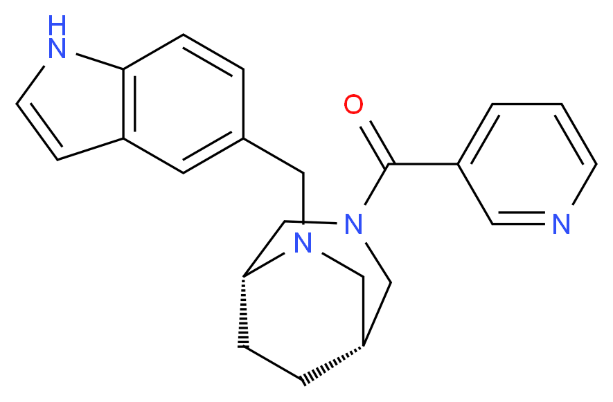 (1R*,5R*)-6-(1H-indol-5-ylmethyl)-3-(3-pyridinylcarbonyl)-3,6-diazabicyclo[3.2.2]nonane_Molecular_structure_CAS_)