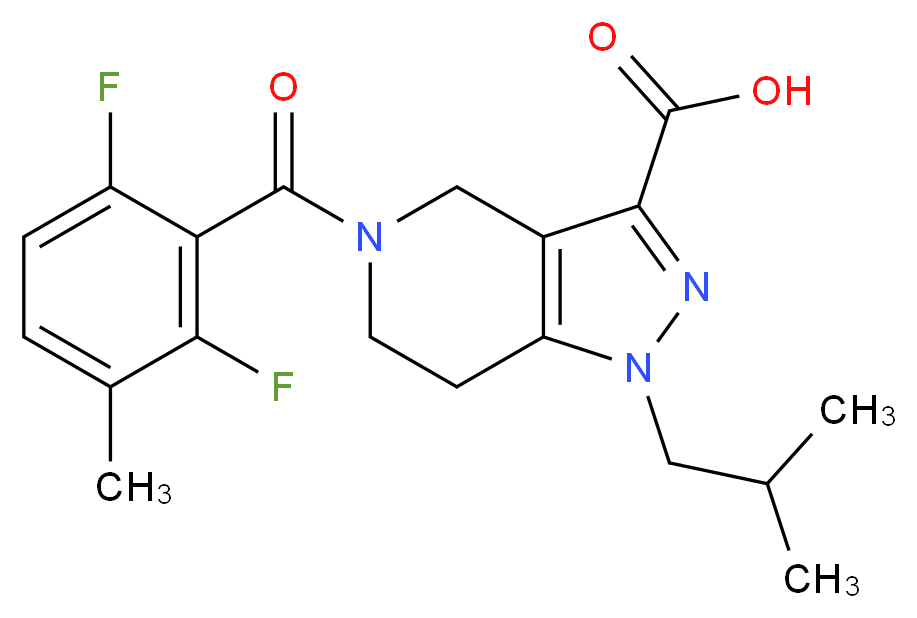 5-(2,6-difluoro-3-methylbenzoyl)-1-isobutyl-4,5,6,7-tetrahydro-1H-pyrazolo[4,3-c]pyridine-3-carboxylic acid_Molecular_structure_CAS_)