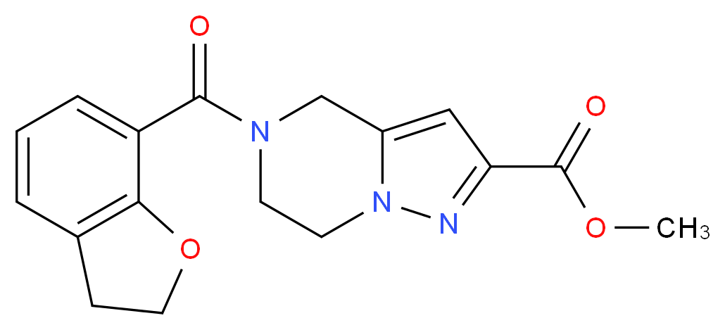 methyl 5-(2,3-dihydro-1-benzofuran-7-ylcarbonyl)-4,5,6,7-tetrahydropyrazolo[1,5-a]pyrazine-2-carboxylate_Molecular_structure_CAS_)