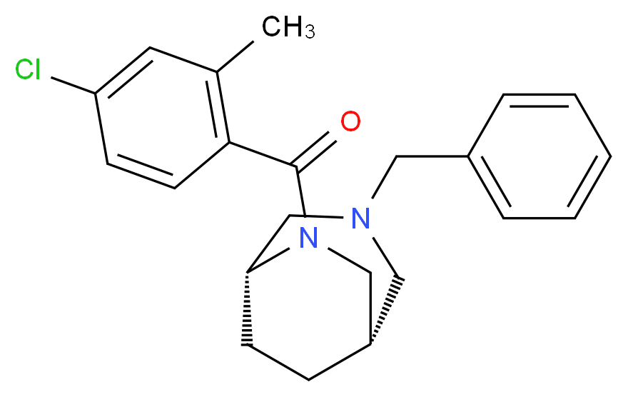 (1S*,5R*)-3-benzyl-6-(4-chloro-2-methylbenzoyl)-3,6-diazabicyclo[3.2.2]nonane_Molecular_structure_CAS_)