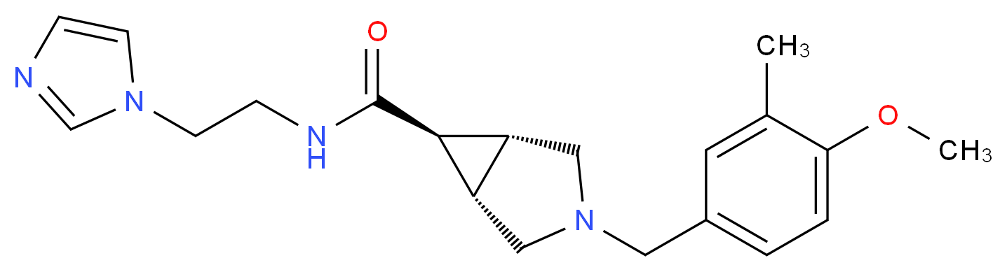(1R*,5S*,6r)-N-[2-(1H-imidazol-1-yl)ethyl]-3-(4-methoxy-3-methylbenzyl)-3-azabicyclo[3.1.0]hexane-6-carboxamide_Molecular_structure_CAS_)