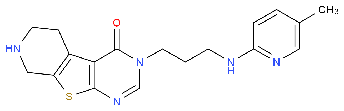 3-{3-[(5-methylpyridin-2-yl)amino]propyl}-5,6,7,8-tetrahydropyrido[4',3':4,5]thieno[2,3-d]pyrimidin-4(3H)-one_Molecular_structure_CAS_)