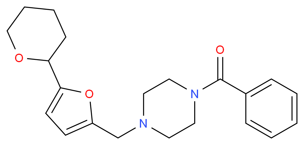 1-benzoyl-4-{[5-(tetrahydro-2H-pyran-2-yl)-2-furyl]methyl}piperazine_Molecular_structure_CAS_)