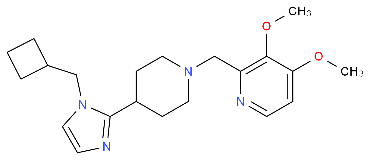 2-({4-[1-(cyclobutylmethyl)-1H-imidazol-2-yl]-1-piperidinyl}methyl)-3,4-dimethoxypyridine_Molecular_structure_CAS_)