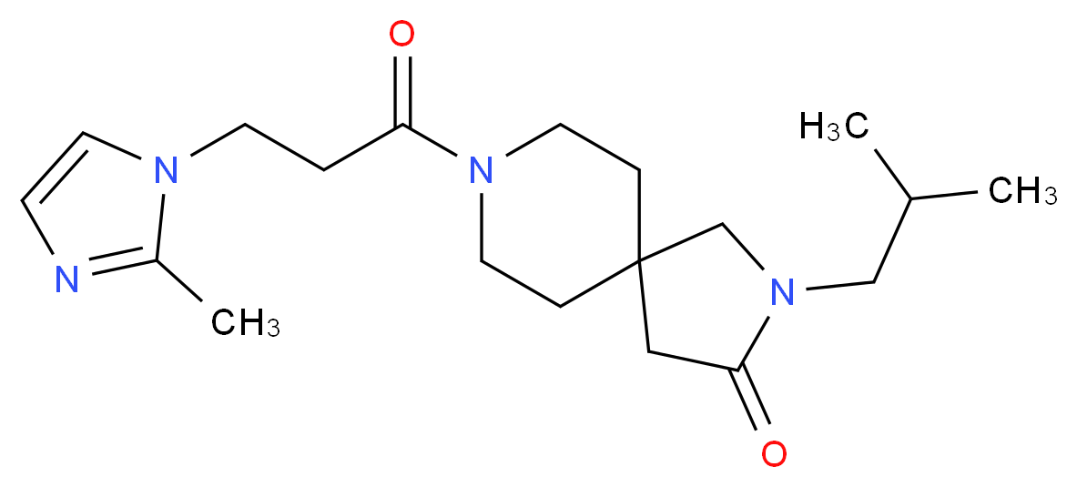 2-isobutyl-8-[3-(2-methyl-1H-imidazol-1-yl)propanoyl]-2,8-diazaspiro[4.5]decan-3-one_Molecular_structure_CAS_)