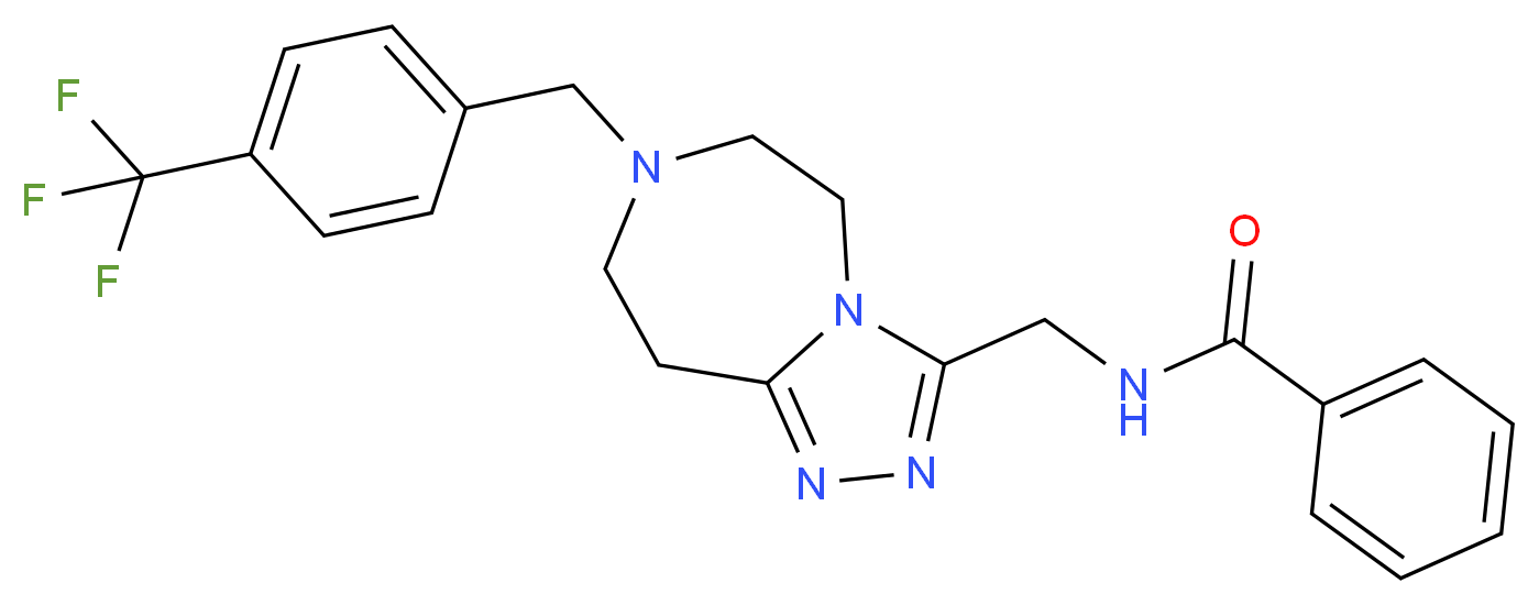 N-({7-[4-(trifluoromethyl)benzyl]-6,7,8,9-tetrahydro-5H-[1,2,4]triazolo[4,3-d][1,4]diazepin-3-yl}methyl)benzamide_Molecular_structure_CAS_)