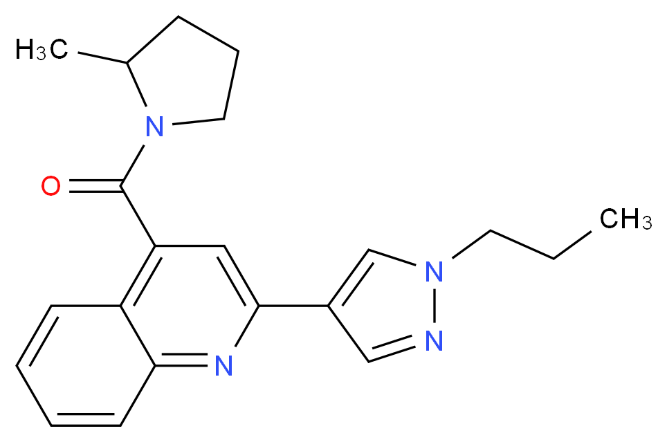 4-[(2-methylpyrrolidin-1-yl)carbonyl]-2-(1-propyl-1H-pyrazol-4-yl)quinoline_Molecular_structure_CAS_)