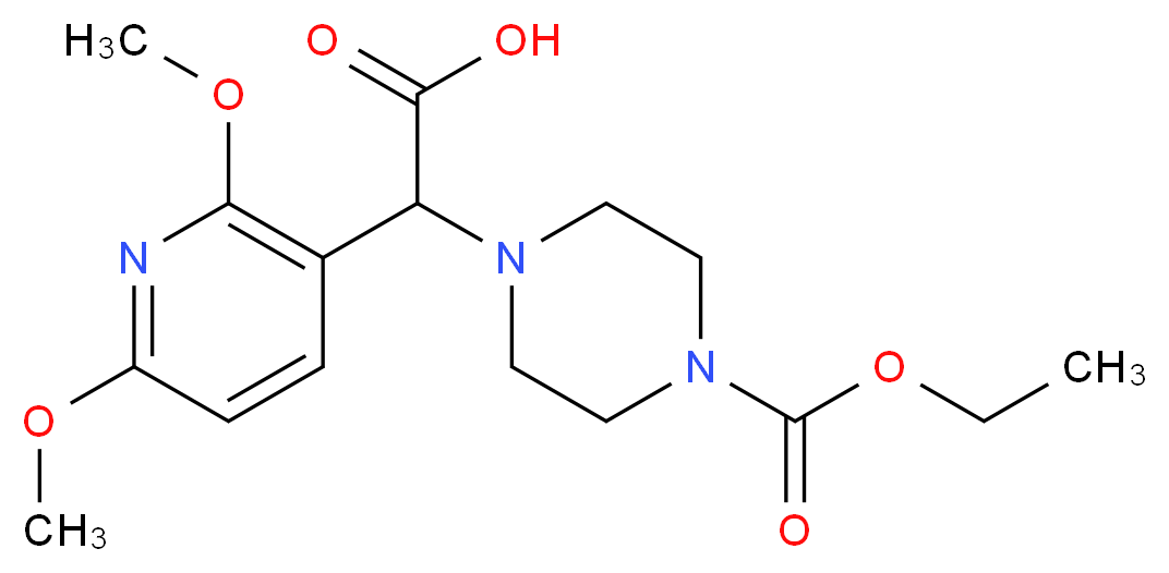 (2,6-dimethoxypyridin-3-yl)[4-(ethoxycarbonyl)piperazin-1-yl]acetic acid_Molecular_structure_CAS_)