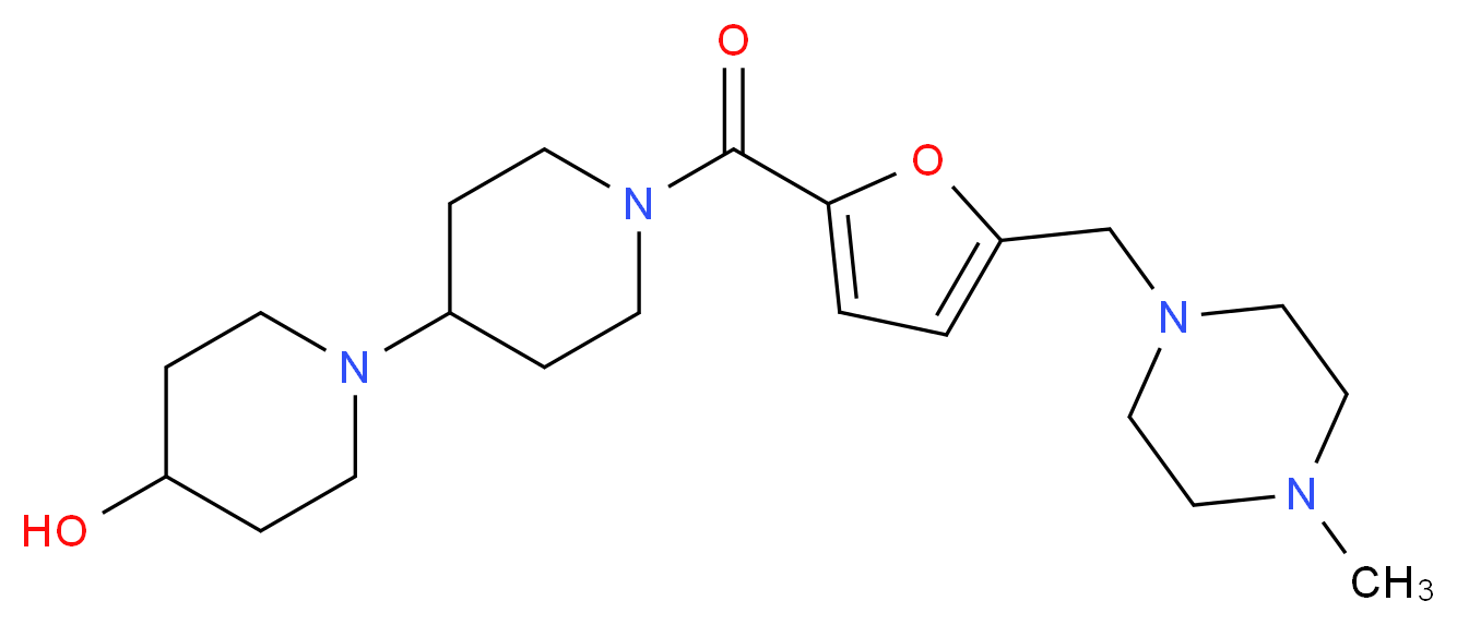 1'-{5-[(4-methyl-1-piperazinyl)methyl]-2-furoyl}-1,4'-bipiperidin-4-ol_Molecular_structure_CAS_)