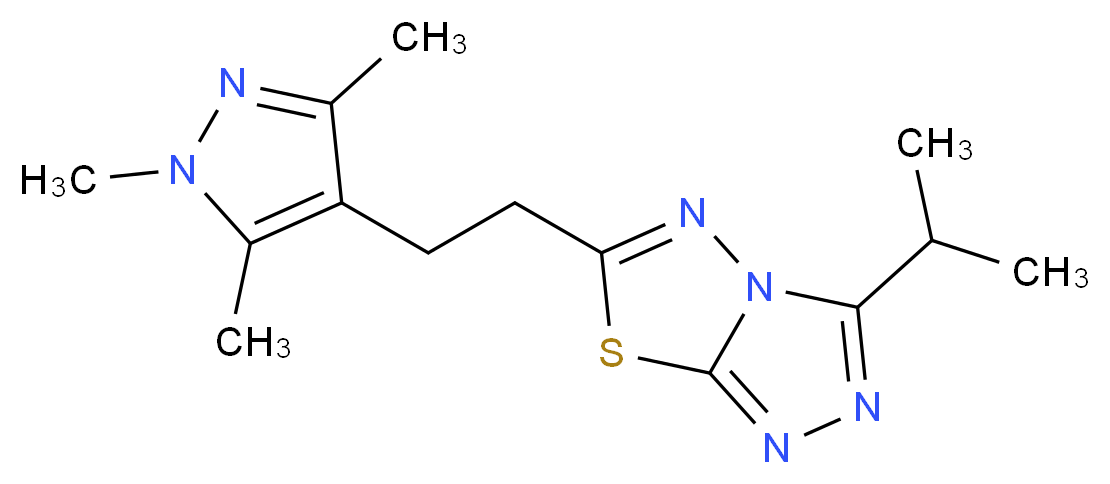 3-isopropyl-6-[2-(1,3,5-trimethyl-1H-pyrazol-4-yl)ethyl][1,2,4]triazolo[3,4-b][1,3,4]thiadiazole_Molecular_structure_CAS_)