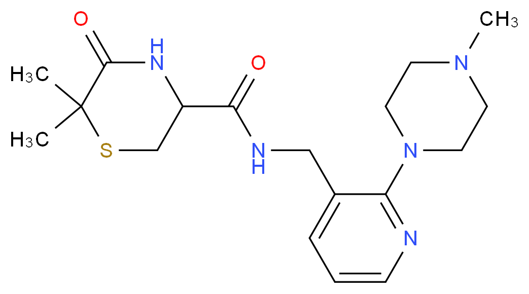 6,6-dimethyl-N-{[2-(4-methylpiperazin-1-yl)pyridin-3-yl]methyl}-5-oxothiomorpholine-3-carboxamide_Molecular_structure_CAS_)
