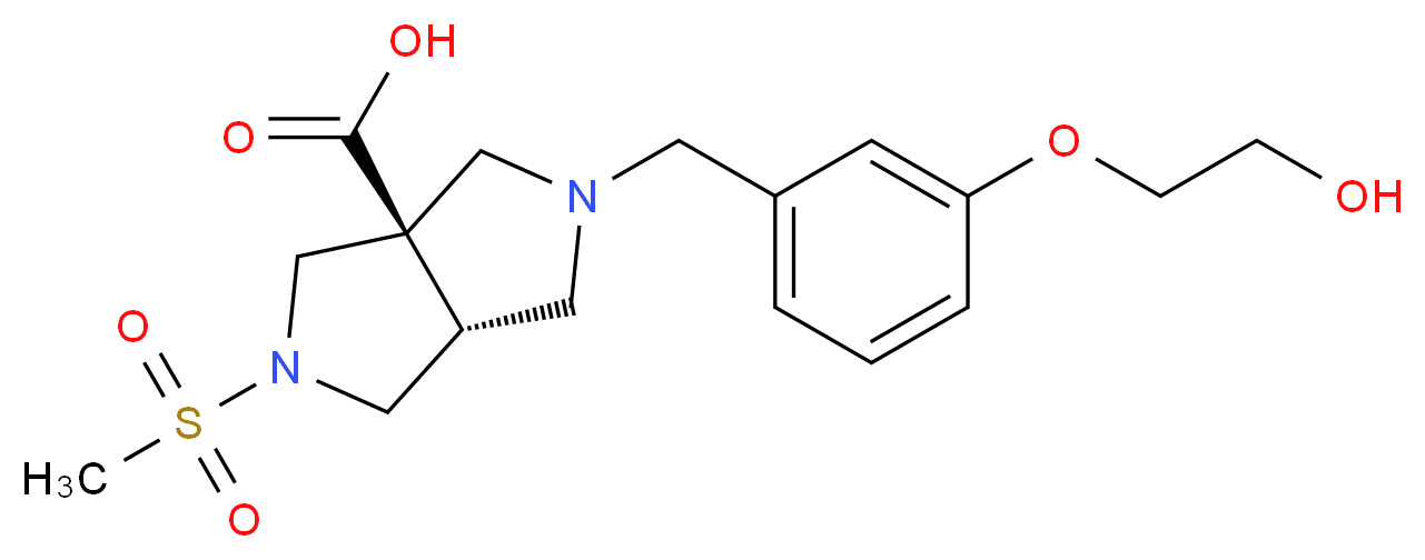 (3aR*,6aR*)-2-[3-(2-hydroxyethoxy)benzyl]-5-(methylsulfonyl)hexahydropyrrolo[3,4-c]pyrrole-3a(1H)-carboxylic acid_Molecular_structure_CAS_)