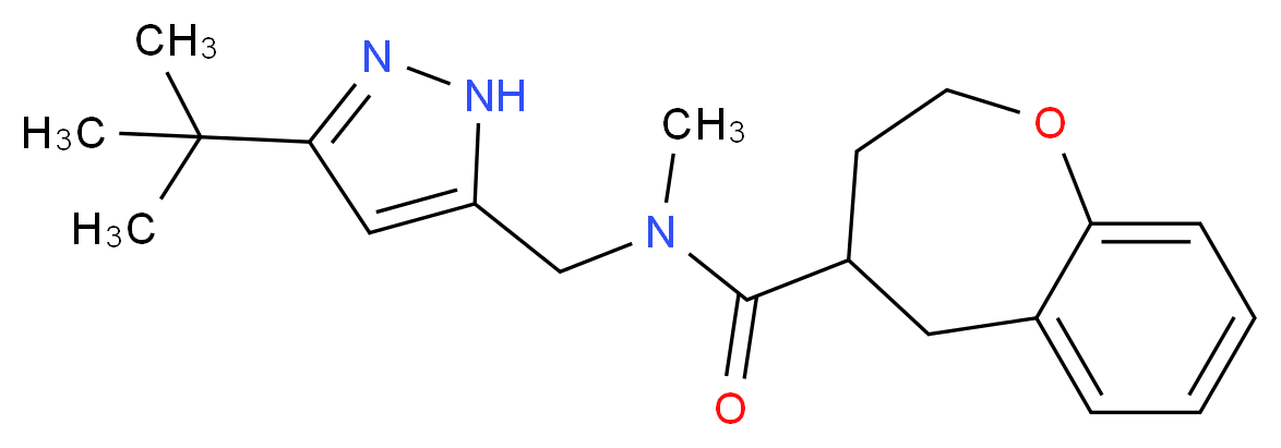 N-[(3-tert-butyl-1H-pyrazol-5-yl)methyl]-N-methyl-2,3,4,5-tetrahydro-1-benzoxepine-4-carboxamide_Molecular_structure_CAS_)