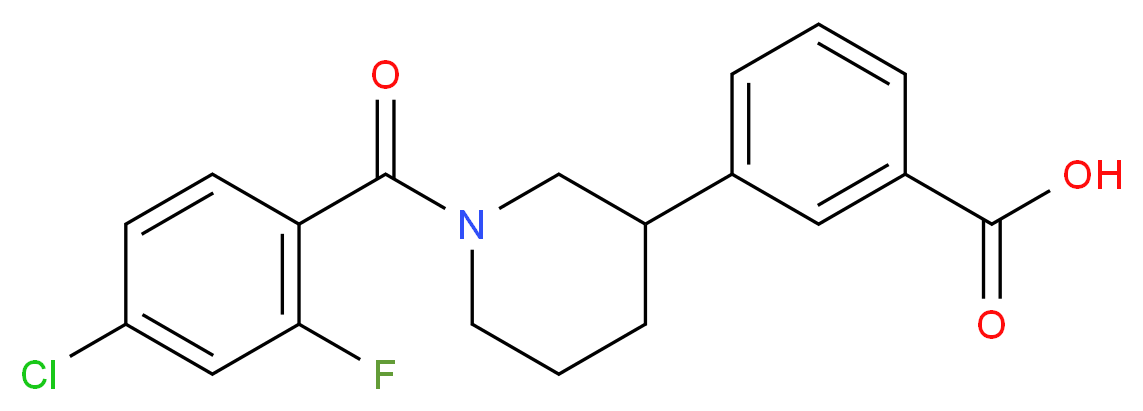 3-[1-(4-chloro-2-fluorobenzoyl)piperidin-3-yl]benzoic acid_Molecular_structure_CAS_)