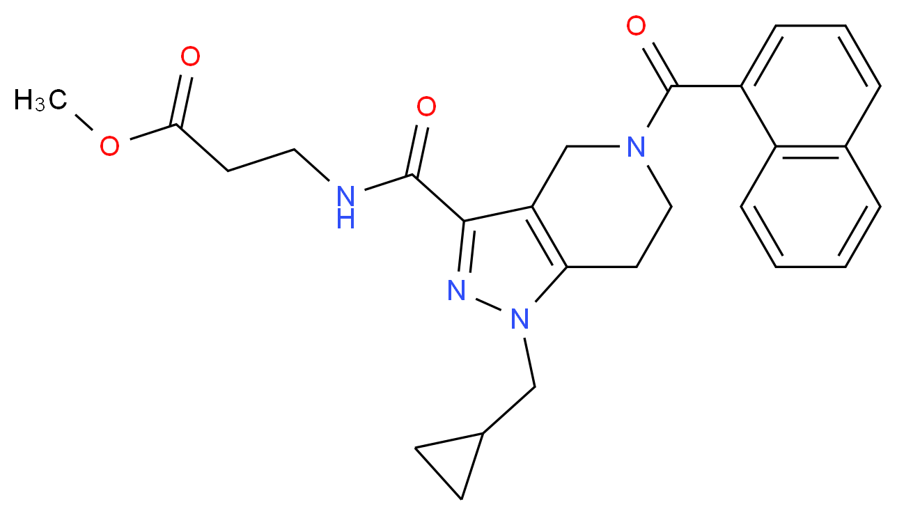 methyl N-{[1-(cyclopropylmethyl)-5-(1-naphthoyl)-4,5,6,7-tetrahydro-1H-pyrazolo[4,3-c]pyridin-3-yl]carbonyl}-beta-alaninate_Molecular_structure_CAS_)