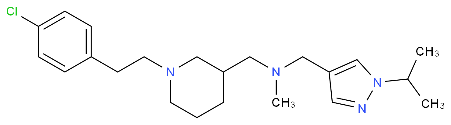 ({1-[2-(4-chlorophenyl)ethyl]-3-piperidinyl}methyl)[(1-isopropyl-1H-pyrazol-4-yl)methyl]methylamine_Molecular_structure_CAS_)