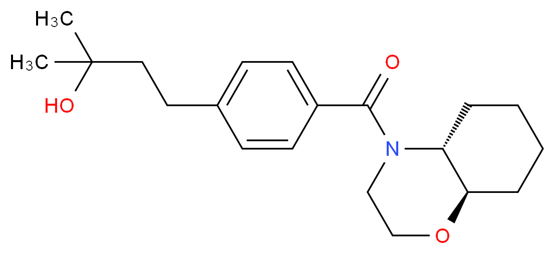 2-methyl-4-{4-[(4aR*,8aR*)-octahydro-4H-1,4-benzoxazin-4-ylcarbonyl]phenyl}-2-butanol_Molecular_structure_CAS_)