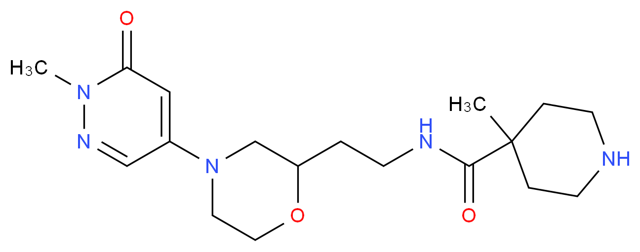 4-methyl-N-{2-[4-(1-methyl-6-oxo-1,6-dihydro-4-pyridazinyl)-2-morpholinyl]ethyl}-4-piperidinecarboxamide_Molecular_structure_CAS_)
