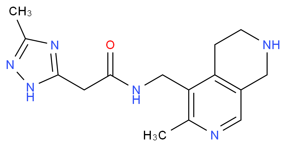 N-[(3-methyl-5,6,7,8-tetrahydro-2,7-naphthyridin-4-yl)methyl]-2-(3-methyl-1H-1,2,4-triazol-5-yl)acetamide_Molecular_structure_CAS_)