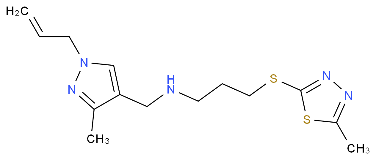 N-[(1-allyl-3-methyl-1H-pyrazol-4-yl)methyl]-3-[(5-methyl-1,3,4-thiadiazol-2-yl)thio]propan-1-amine_Molecular_structure_CAS_)