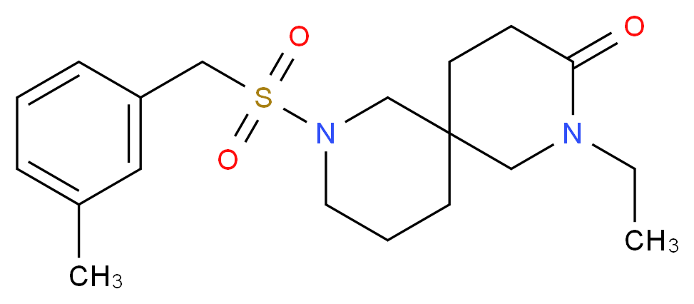 2-ethyl-8-[(3-methylbenzyl)sulfonyl]-2,8-diazaspiro[5.5]undecan-3-one_Molecular_structure_CAS_)