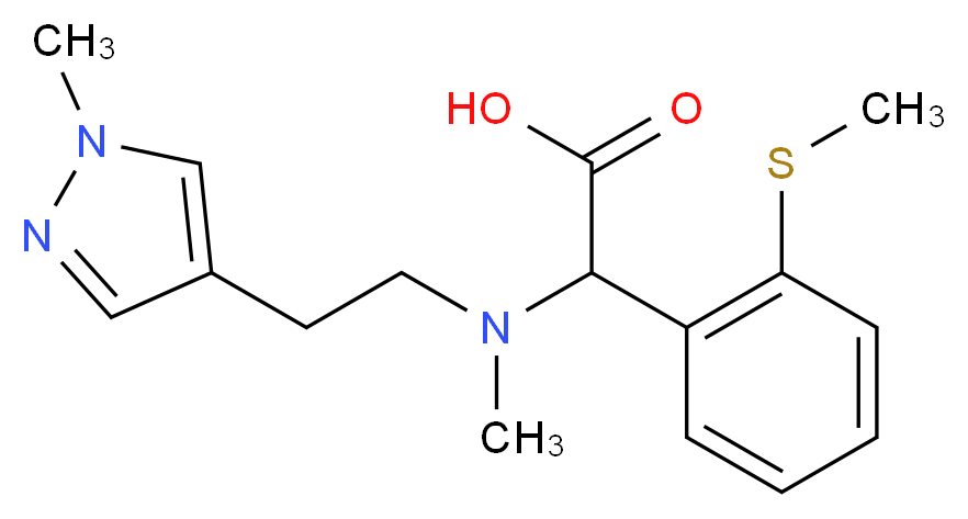 {methyl[2-(1-methyl-1H-pyrazol-4-yl)ethyl]amino}[2-(methylthio)phenyl]acetic acid_Molecular_structure_CAS_)