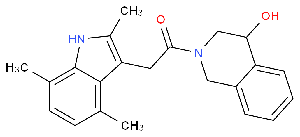 2-[(2,4,7-trimethyl-1H-indol-3-yl)acetyl]-1,2,3,4-tetrahydroisoquinolin-4-ol_Molecular_structure_CAS_)