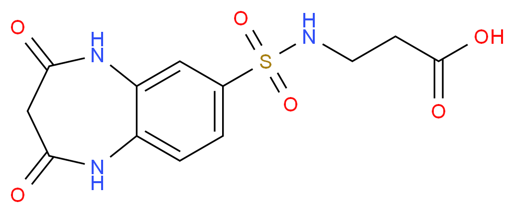 3-{[(2,4-dioxo-2,3,4,5-tetrahydro-1H-1,5-benzodiazepin-7-yl)sulfonyl]amino}propanoic acid_Molecular_structure_CAS_)