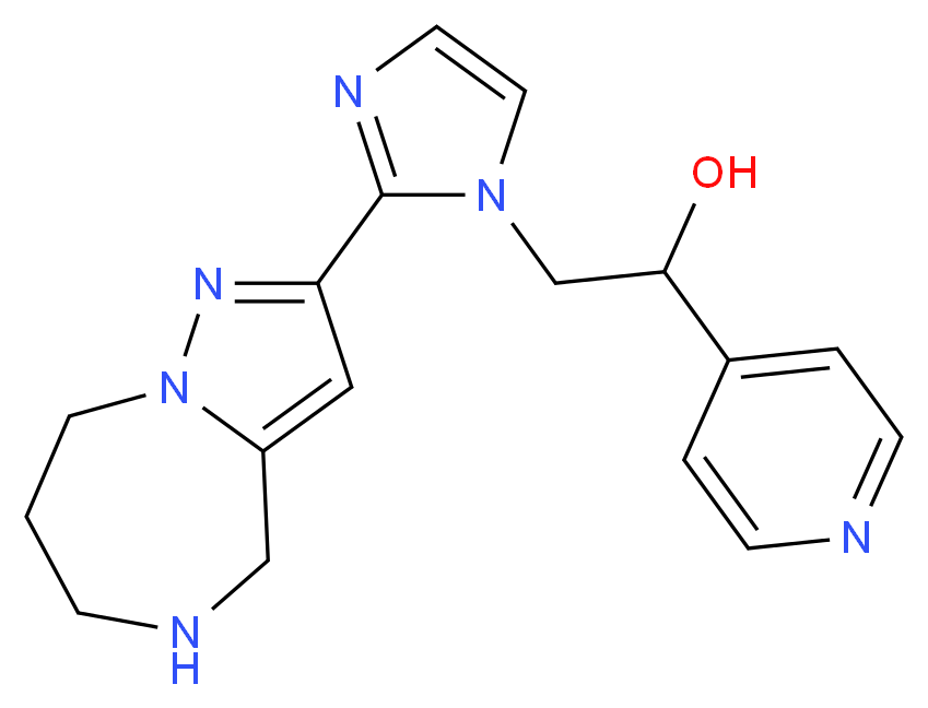 1-(4-pyridinyl)-2-[2-(5,6,7,8-tetrahydro-4H-pyrazolo[1,5-a][1,4]diazepin-2-yl)-1H-imidazol-1-yl]ethanol_Molecular_structure_CAS_)