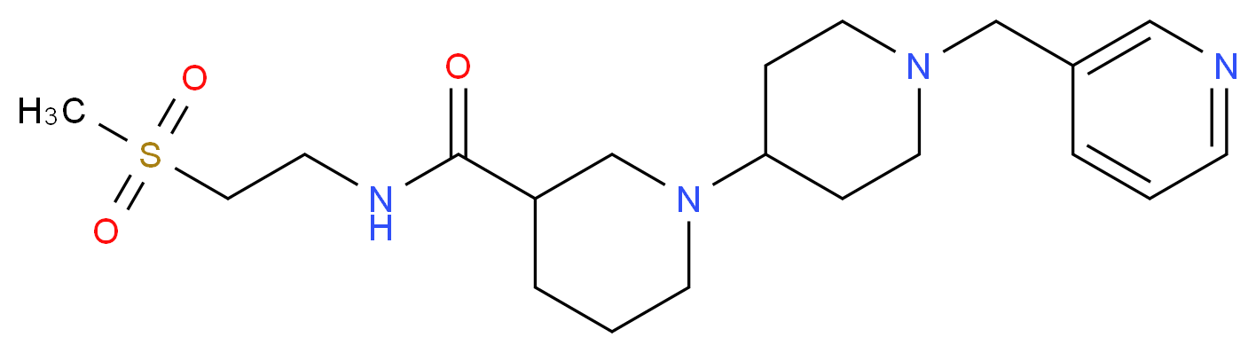 N-[2-(methylsulfonyl)ethyl]-1'-(pyridin-3-ylmethyl)-1,4'-bipiperidine-3-carboxamide_Molecular_structure_CAS_)