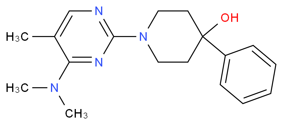 1-[4-(dimethylamino)-5-methylpyrimidin-2-yl]-4-phenylpiperidin-4-ol_Molecular_structure_CAS_)