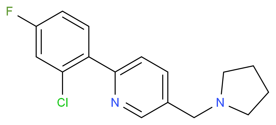 2-(2-chloro-4-fluorophenyl)-5-(pyrrolidin-1-ylmethyl)pyridine_Molecular_structure_CAS_)