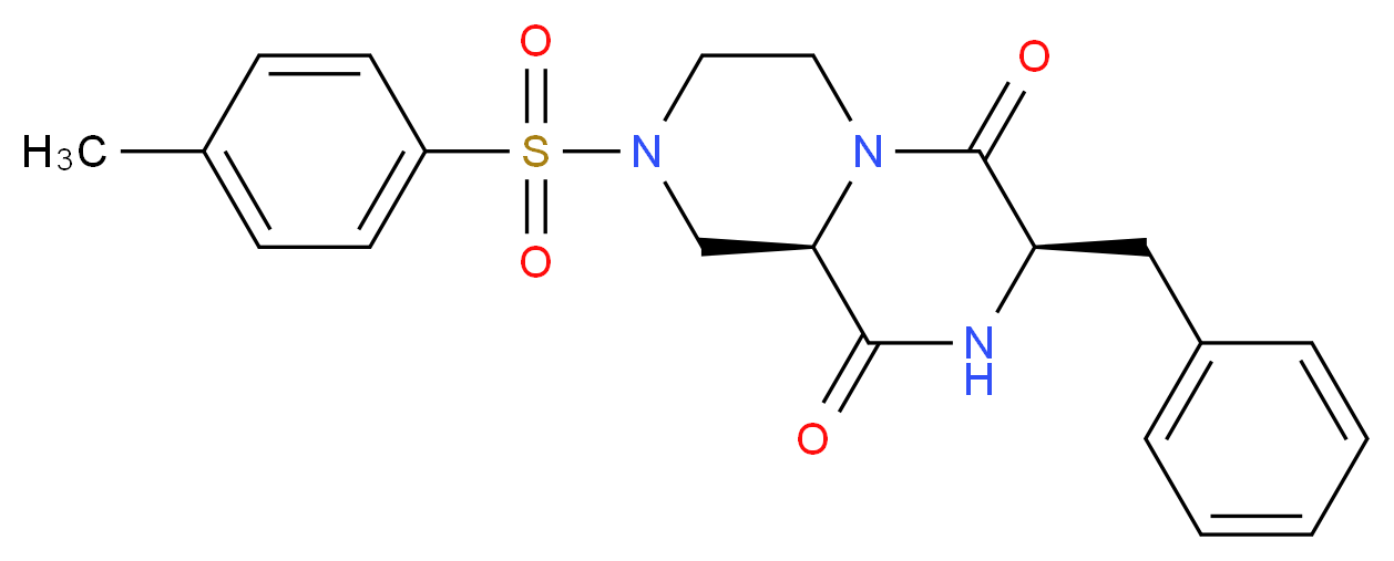 (3R,9aR)-3-benzyl-8-[(4-methylphenyl)sulfonyl]tetrahydro-2H-pyrazino[1,2-a]pyrazine-1,4(3H,6H)-dione_Molecular_structure_CAS_)
