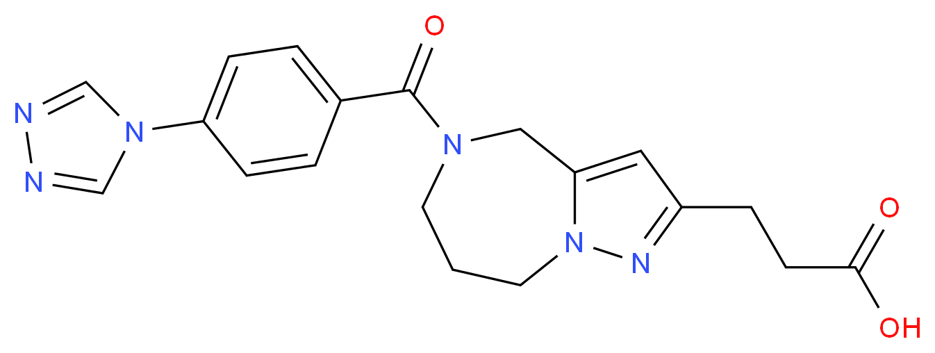 3-{5-[4-(4H-1,2,4-triazol-4-yl)benzoyl]-5,6,7,8-tetrahydro-4H-pyrazolo[1,5-a][1,4]diazepin-2-yl}propanoic acid_Molecular_structure_CAS_)