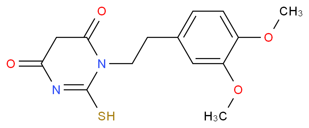1-[2-(3,4-Dimethoxy-phenyl)-ethyl]-2-mercapto-1H-pyrimidine-4,6-dione_Molecular_structure_CAS_)