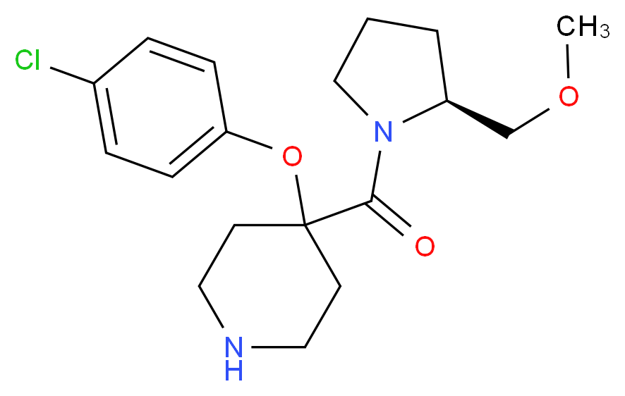 4-(4-chlorophenoxy)-4-{[(2S)-2-(methoxymethyl)pyrrolidin-1-yl]carbonyl}piperidine_Molecular_structure_CAS_)