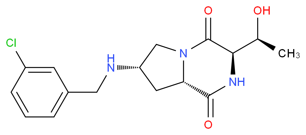 (3R,7S,8aS)-7-[(3-chlorobenzyl)amino]-3-[(1S)-1-hydroxyethyl]hexahydropyrrolo[1,2-a]pyrazine-1,4-dione_Molecular_structure_CAS_)