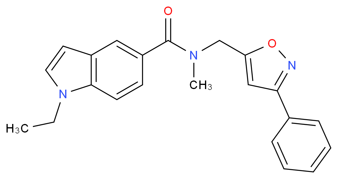 1-ethyl-N-methyl-N-[(3-phenyl-5-isoxazolyl)methyl]-1H-indole-5-carboxamide_Molecular_structure_CAS_)