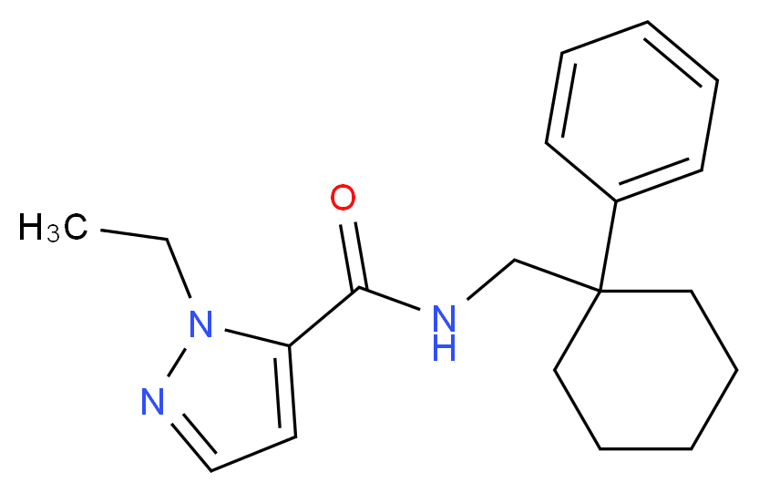 1-ethyl-N-[(1-phenylcyclohexyl)methyl]-1H-pyrazole-5-carboxamide_Molecular_structure_CAS_)