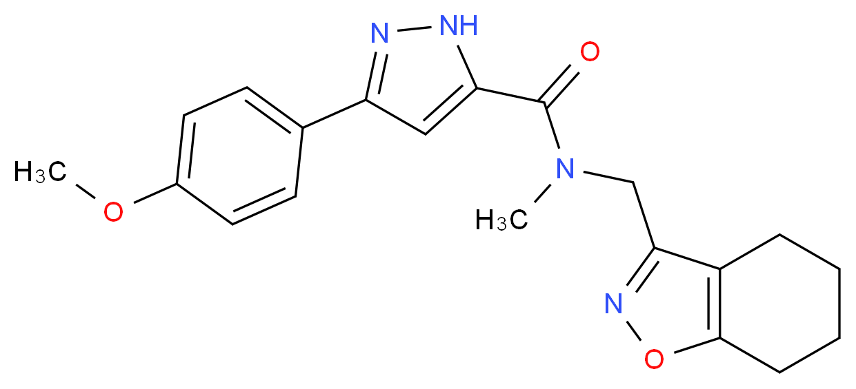 3-(4-methoxyphenyl)-N-methyl-N-(4,5,6,7-tetrahydro-1,2-benzisoxazol-3-ylmethyl)-1H-pyrazole-5-carboxamide_Molecular_structure_CAS_)