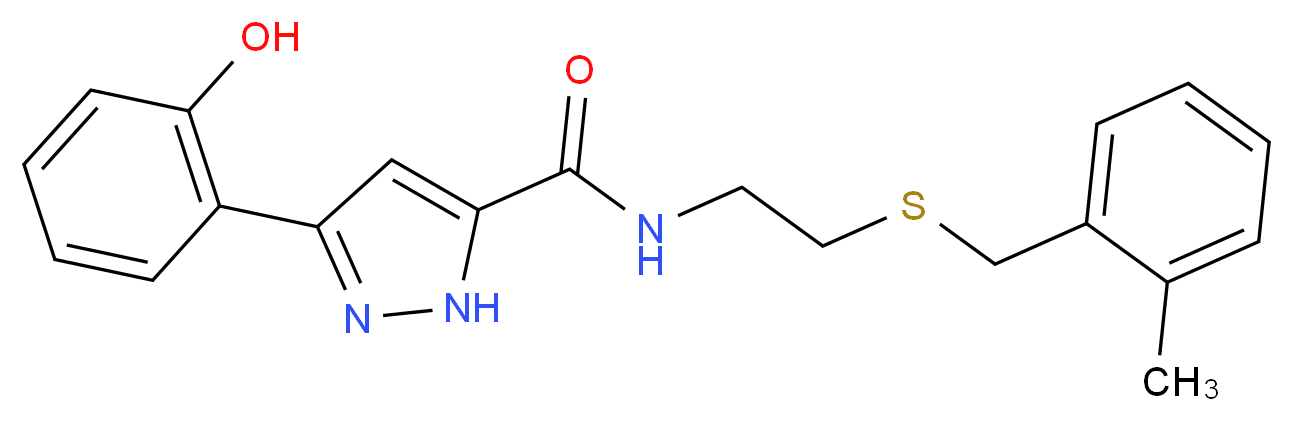 3-(2-hydroxyphenyl)-N-{2-[(2-methylbenzyl)thio]ethyl}-1H-pyrazole-5-carboxamide_Molecular_structure_CAS_)