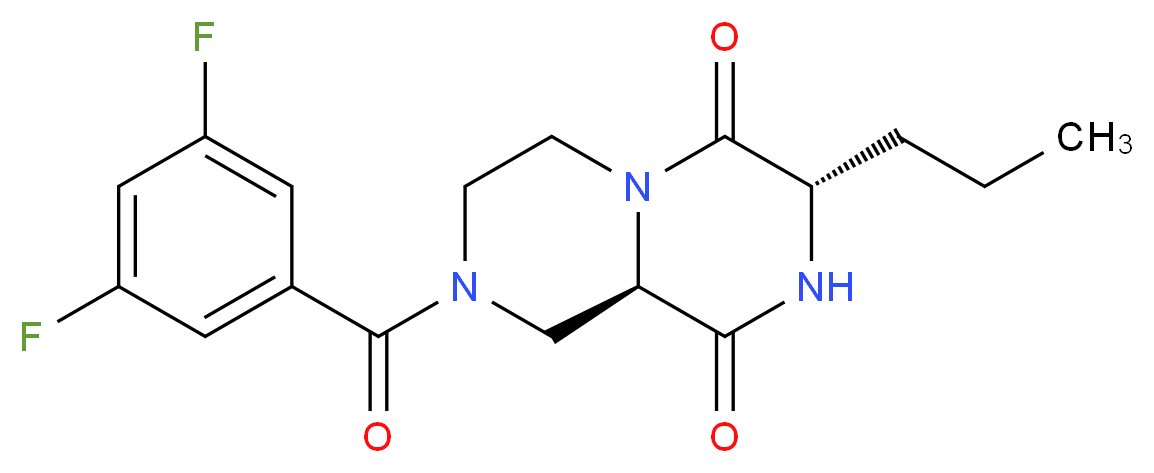 (3S,9aR)-8-(3,5-difluorobenzoyl)-3-propyltetrahydro-2H-pyrazino[1,2-a]pyrazine-1,4(3H,6H)-dione_Molecular_structure_CAS_)