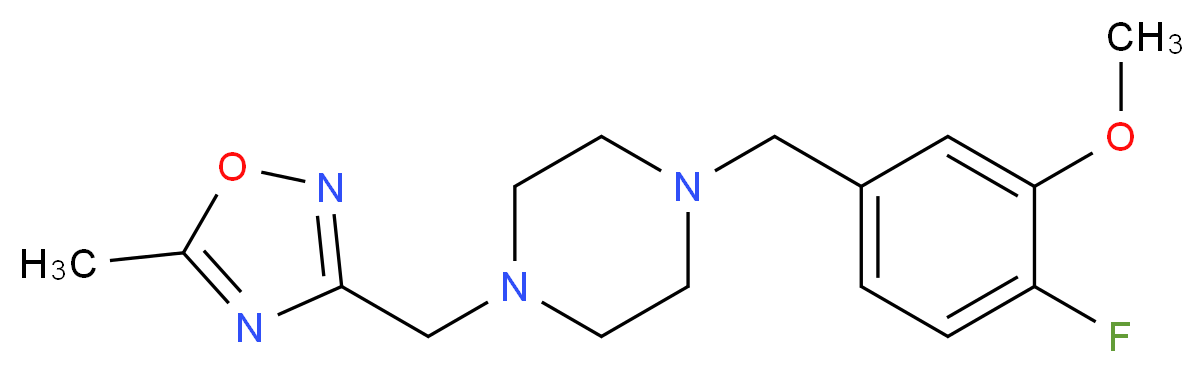 1-(4-fluoro-3-methoxybenzyl)-4-[(5-methyl-1,2,4-oxadiazol-3-yl)methyl]piperazine_Molecular_structure_CAS_)