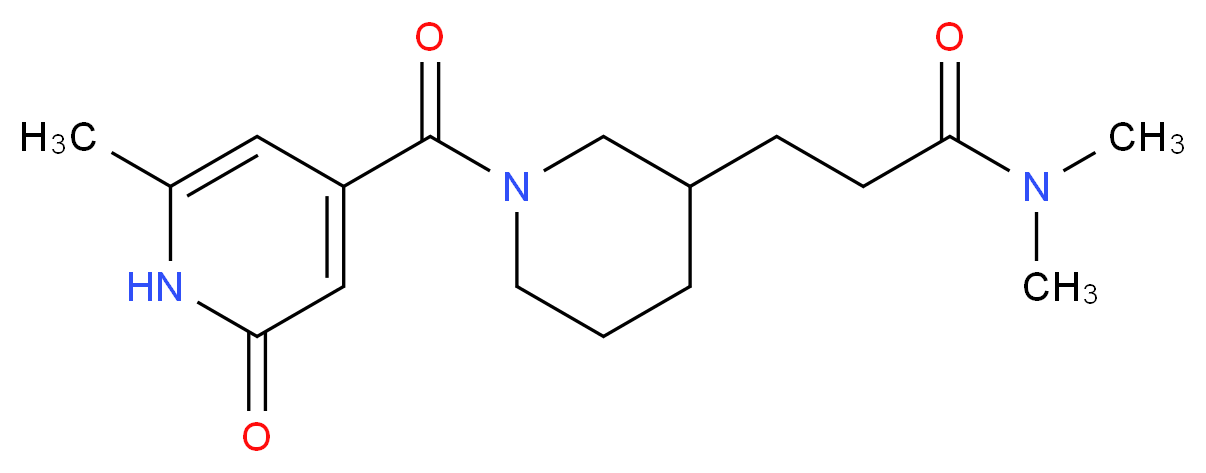 N,N-dimethyl-3-{1-[(6-methyl-2-oxo-1,2-dihydropyridin-4-yl)carbonyl]piperidin-3-yl}propanamide_Molecular_structure_CAS_)