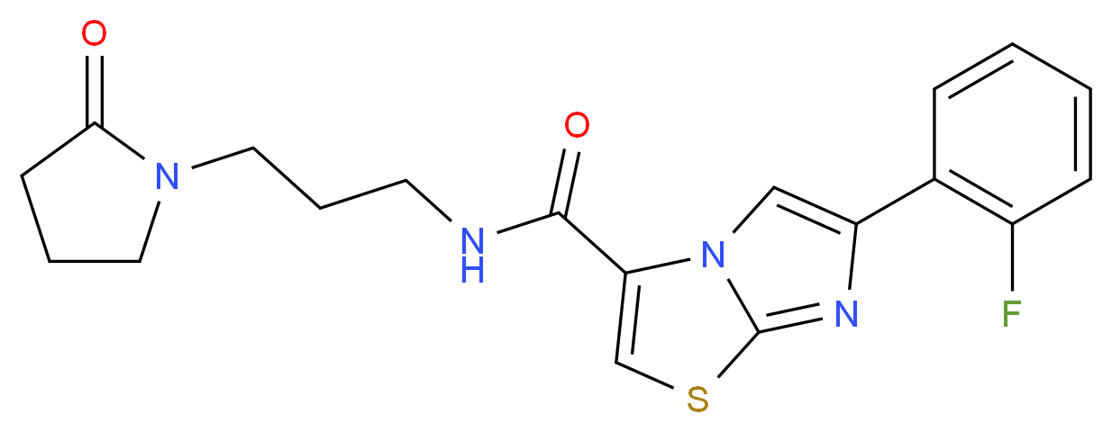 6-(2-fluorophenyl)-N-[3-(2-oxo-1-pyrrolidinyl)propyl]imidazo[2,1-b][1,3]thiazole-3-carboxamide_Molecular_structure_CAS_)