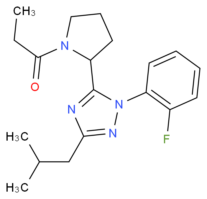 1-(2-fluorophenyl)-3-isobutyl-5-(1-propionylpyrrolidin-2-yl)-1H-1,2,4-triazole_Molecular_structure_CAS_)