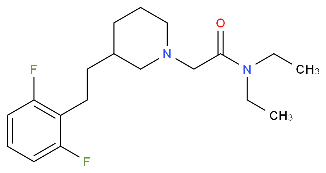 2-{3-[2-(2,6-difluorophenyl)ethyl]-1-piperidinyl}-N,N-diethylacetamide_Molecular_structure_CAS_)