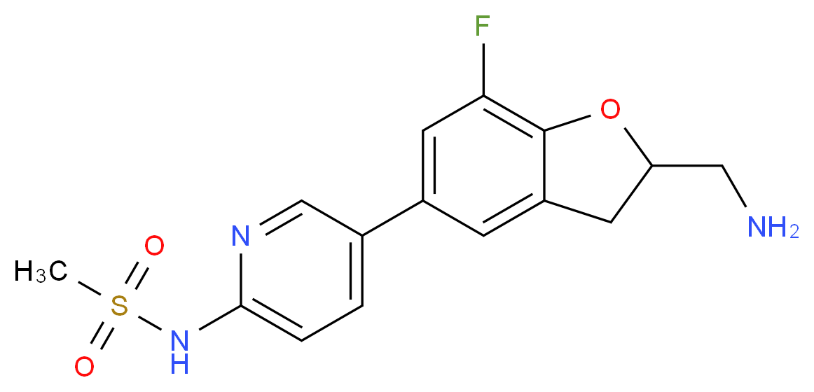 N-{5-[2-(aminomethyl)-7-fluoro-2,3-dihydro-1-benzofuran-5-yl]pyridin-2-yl}methanesulfonamide_Molecular_structure_CAS_)