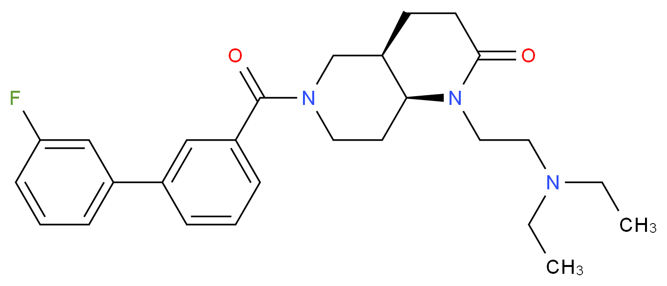 (4aR*,8aS*)-1-[2-(diethylamino)ethyl]-6-[(3'-fluoro-3-biphenylyl)carbonyl]octahydro-1,6-naphthyridin-2(1H)-one_Molecular_structure_CAS_)
